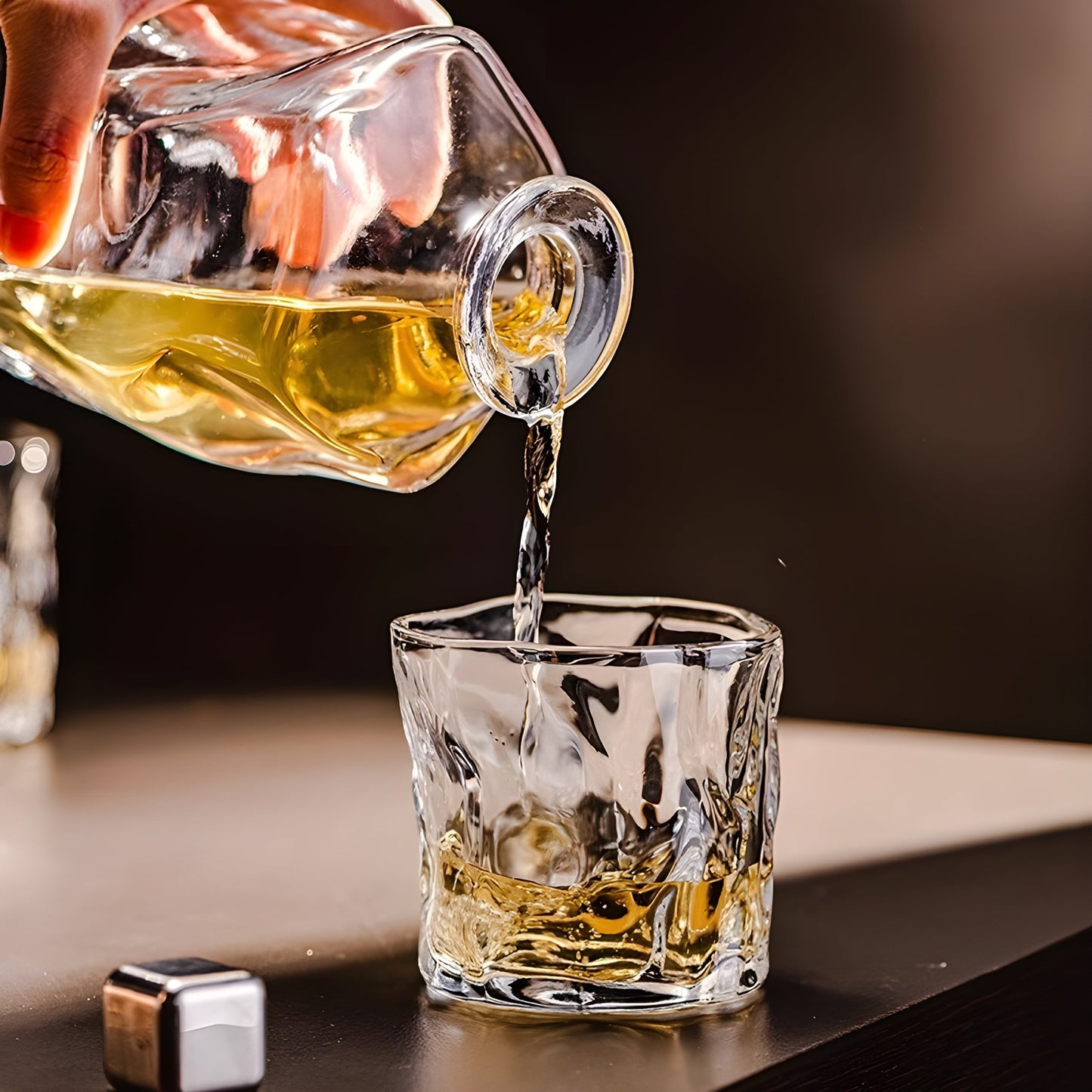 Irregular Art Design Wine Bottle Whisky Decanter Brandy Liquor XO Dispenser Light Luxury Crystal Glass Whiskey Divider Cup Set GuerraHome