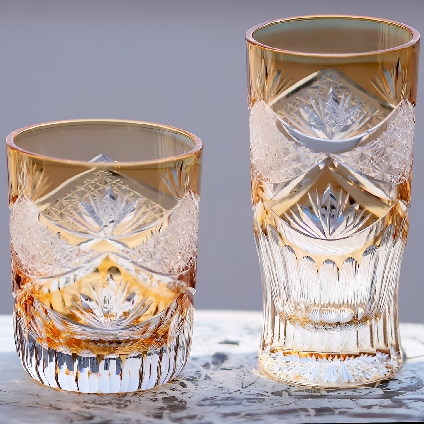 Bicchieri Edo Kiriko – “ Alba & Tramonto ” – Lowball / Highball GuerraHome