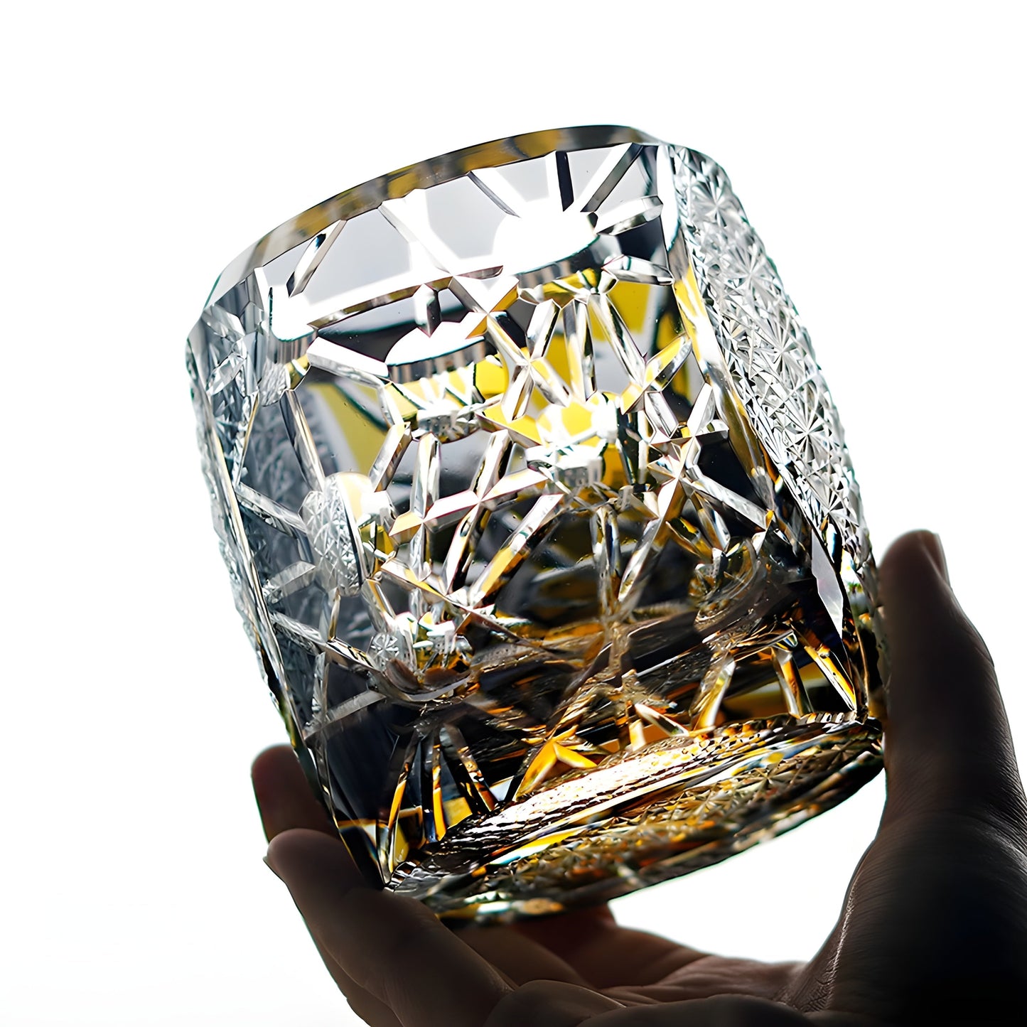 Bicchiere Edo Kiriko – ‘Venere’ (Oro/Nero) – Scatola in legno GuerraHome