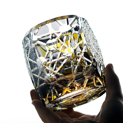 Bicchiere Edo Kiriko – ‘Venere’ (Oro/Nero) – Scatola in legno GuerraHome