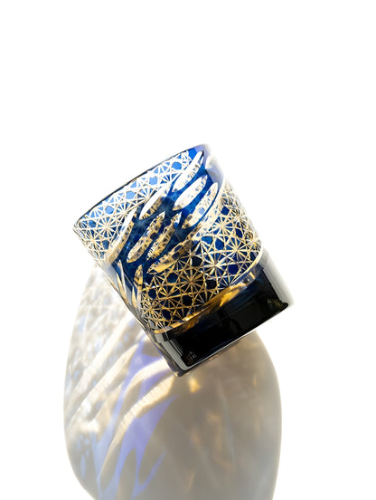 Bicchiere Edo Kiriko- 'Occhio del Drago' – Scatola in Legno GuerraHome