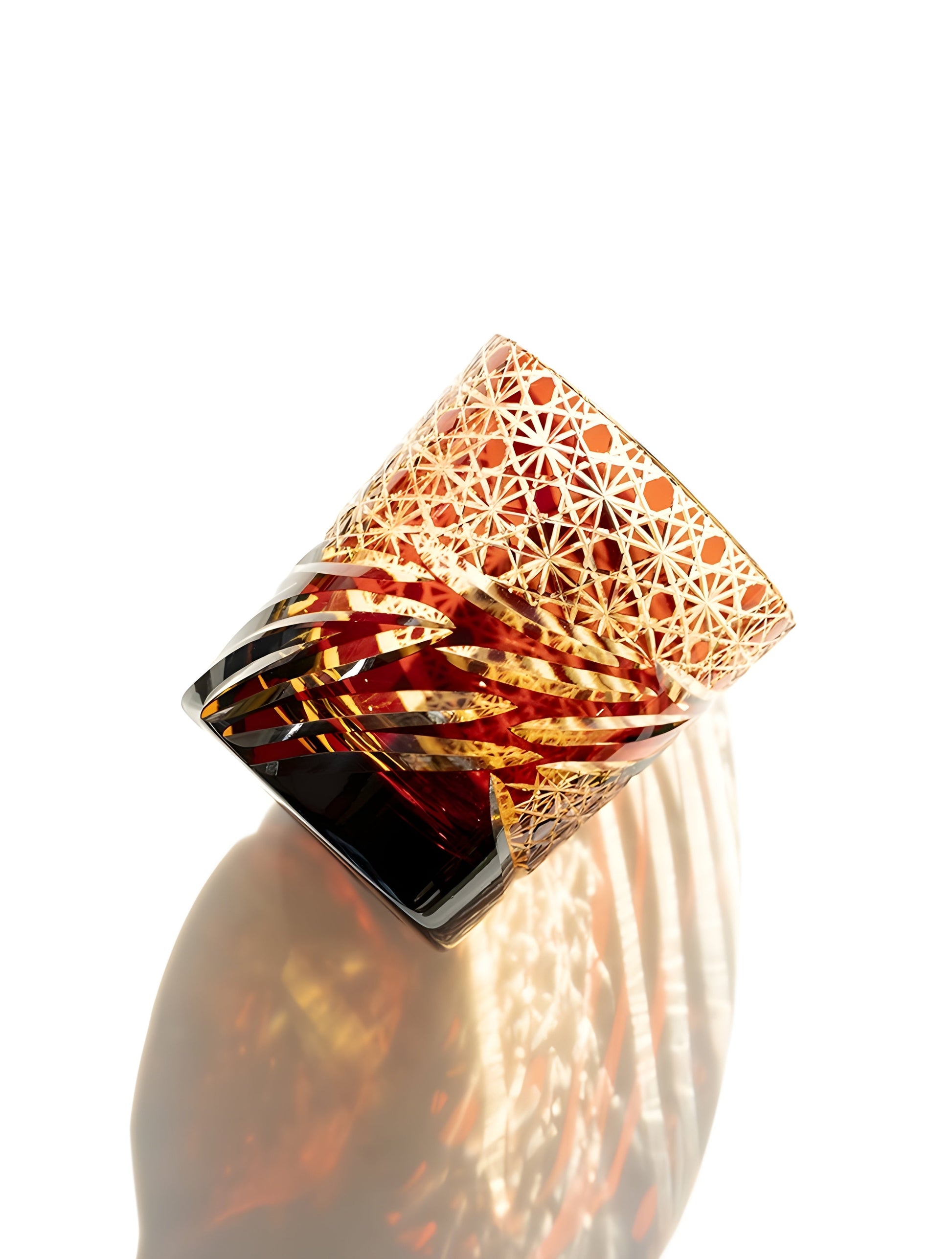 Bicchiere Edo Kiriko- 'Occhio del Drago' – Scatola in Legno GuerraHome