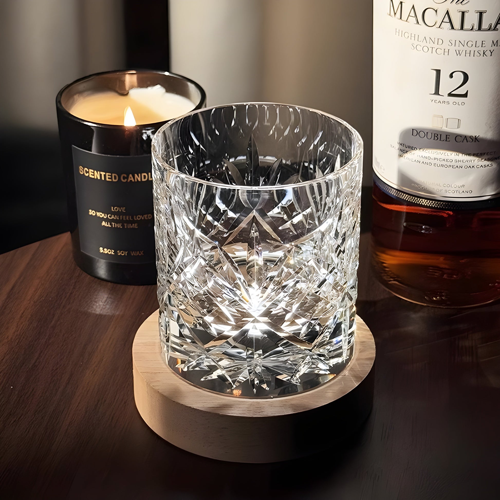 Bicchiere Edo Kiriko – Fiori Classici (Multicolor)– Scatola in legno GuerraHome