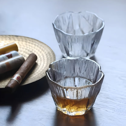 Bicchiere Whisky 'Ice Crystal' – Design Giapponese Irregolare | Con Scatola in Legno GuerraHome