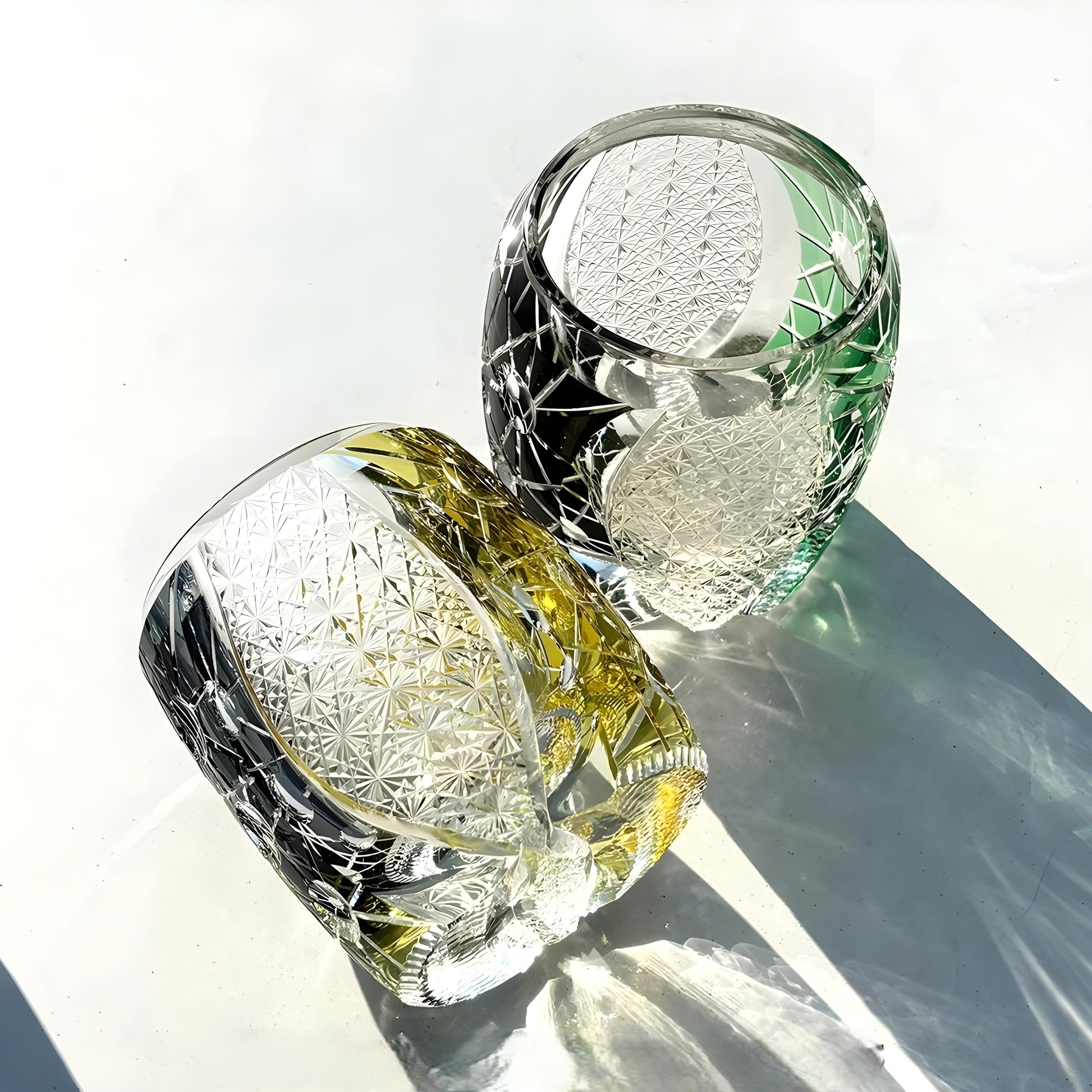 Bicchiere Edo Kiriko – ‘Venere’ (Oro/Nero) – Scatola in legno GuerraHome