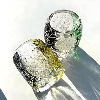 Bicchiere Edo Kiriko – ‘Venere’ (Oro/Nero) – Scatola in legno GuerraHome