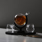 Set Di Bicchieri e Decanter - Modello "Viaggiatore" - Globo con Veliero e Mappamondo