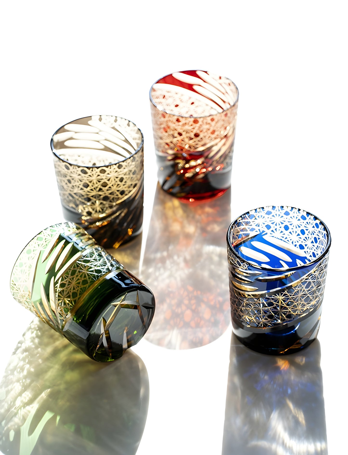 Bicchiere Edo Kiriko- 'Occhio del Drago' – Scatola in Legno GuerraHome