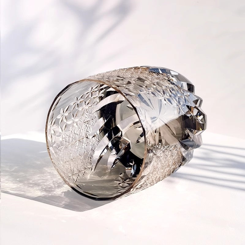 Bicchiere Edo Kiriko – Fiori D'Ambra – Scatola in legno GuerraHome