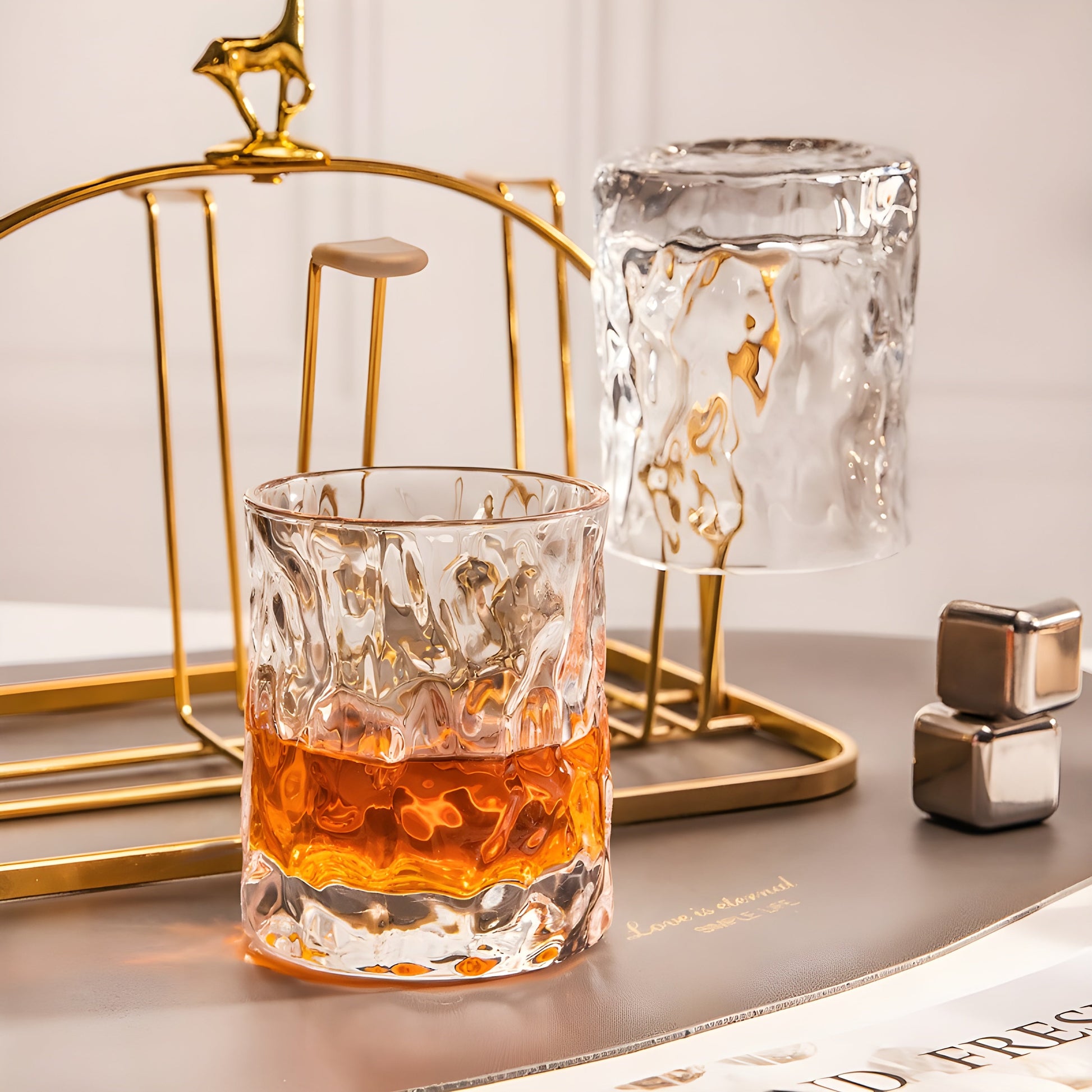 Japanese EDO First Snow Old Fashioned Glass Whiskey Cup Wood Gift Box Whisky Thick Crystal Hammer Heavy Wine Tumbler Beer Mug GuerraHome