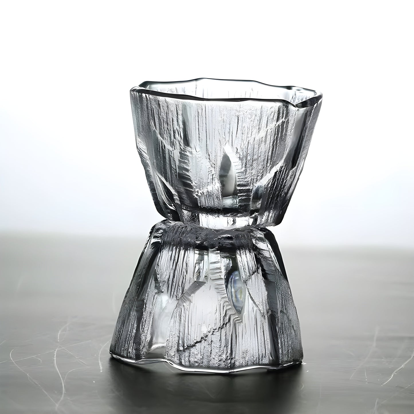 Bicchiere Whisky 'Ice Crystal' – Design Giapponese Irregolare | Con Scatola in Legno GuerraHome