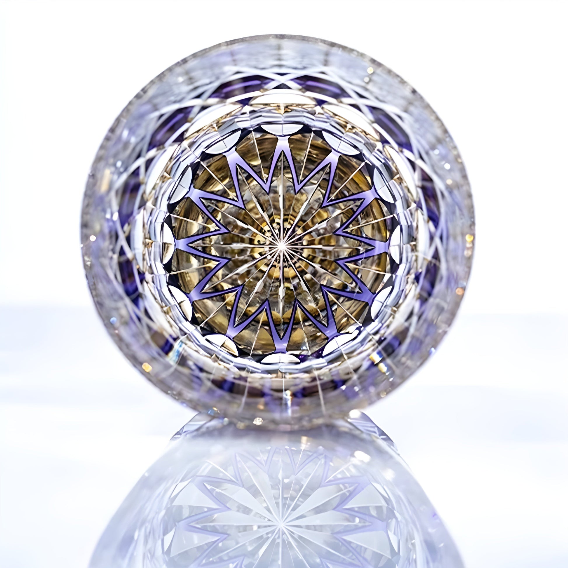 Bicchiere Edo Kiriko – ‘Fluorite Viola’ – Scatola in legno GuerraHome