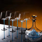 Set of Blue Glasses with Blue "Mountain" Decanter