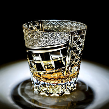 Bicchiere Edo Kiriko – “Costellazione Nera” – Scatola in legno GuerraHome