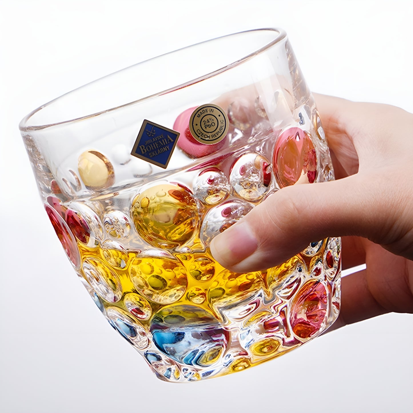 Set di Bicchieri e Decanter in Cristallo Bohemia – Modello “Lisbona Mosaico'