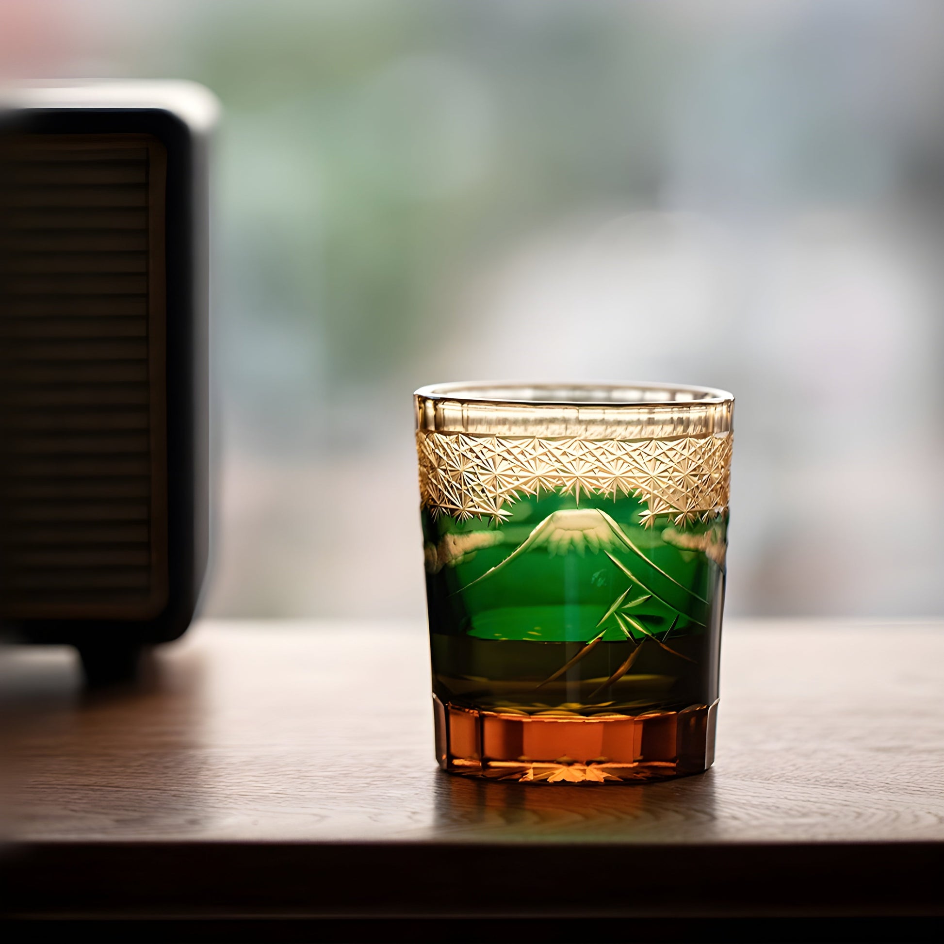 Bicchiere Edo Kiriko – ‘Monte Fuji’ – Scatola in legno GuerraHome