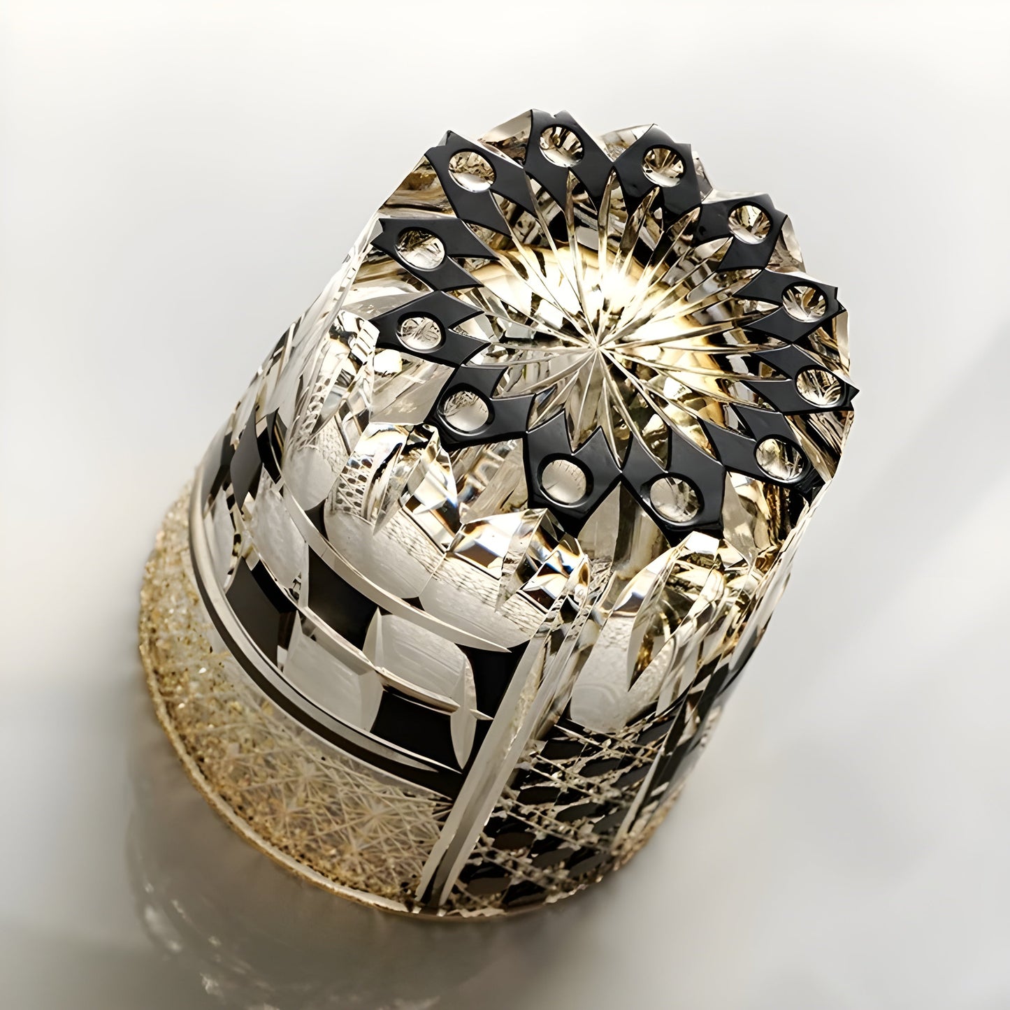 Bicchiere Edo Kiriko – “Costellazione Nera” – Scatola in legno GuerraHome