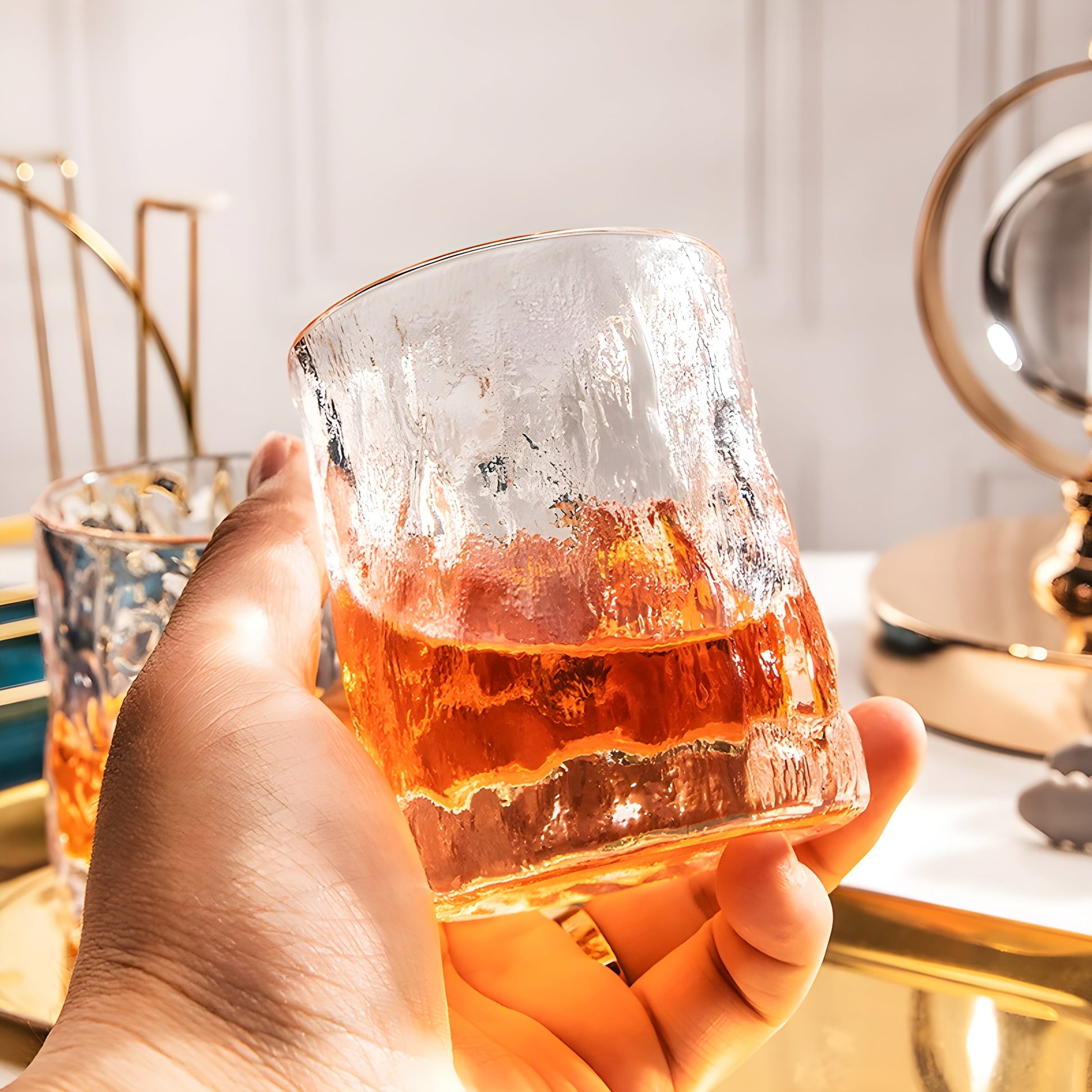 Japanese EDO First Snow Old Fashioned Glass Whiskey Cup Wood Gift Box Whisky Thick Crystal Hammer Heavy Wine Tumbler Beer Mug GuerraHome