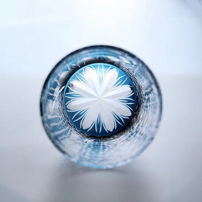 Bicchiere Edo Kiriko – Gru Inciso a Mano – Scatola in legno GuerraHome