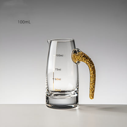 Bicchieri da Shot in Cristallo – Modello 'Diamante' (Versione Oro o Turchese) con Decanter