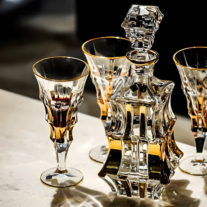 Set di Calici con Decanter 'Royal' in Cristallo Bohemia GuerraHome