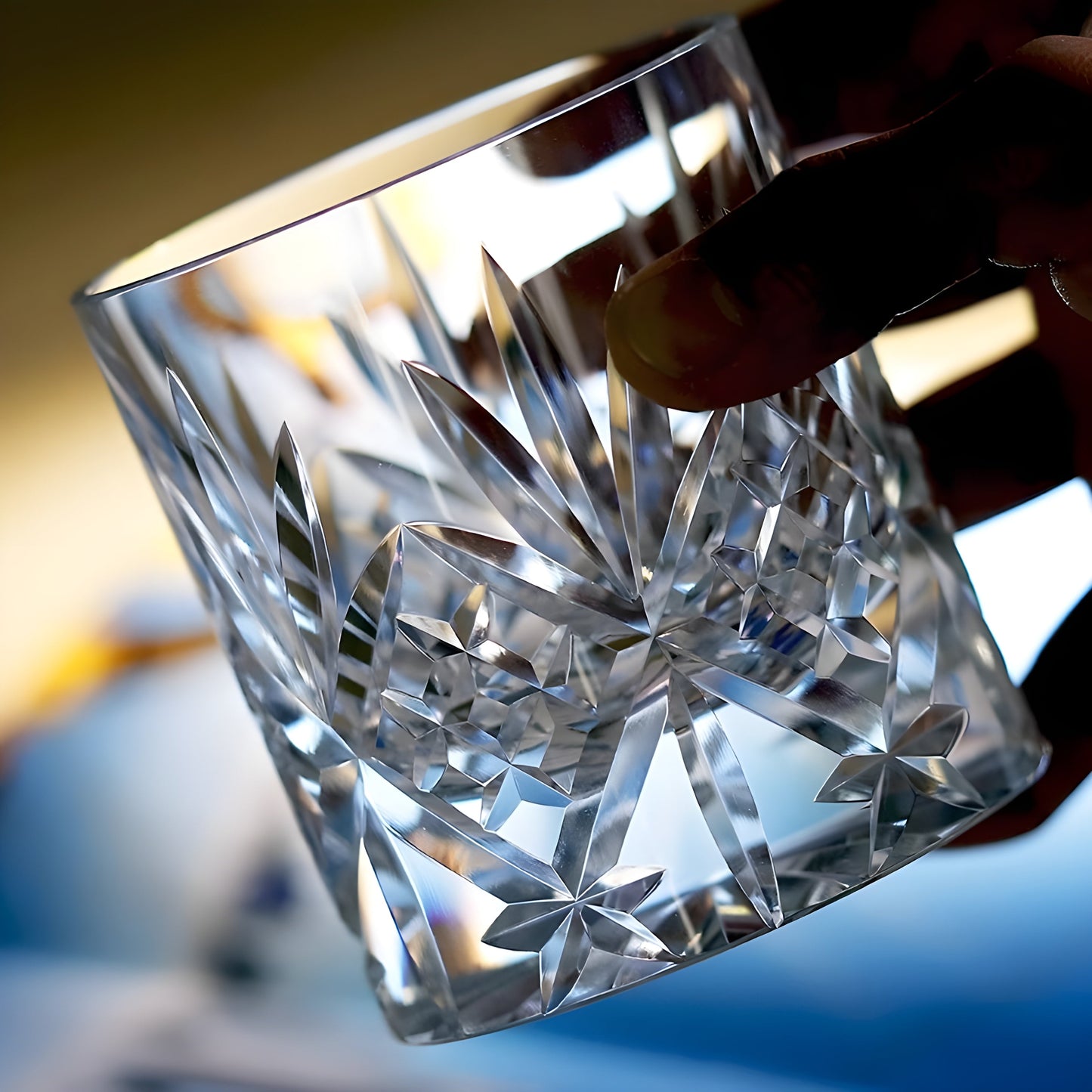 Bicchiere Edo Kiriko – Fiori Classici (Multicolor)– Scatola in legno GuerraHome