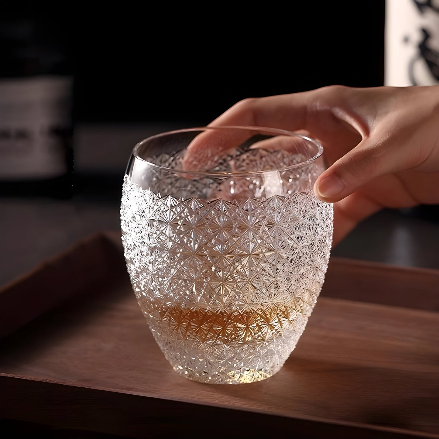 Bicchiere Edo Kiriko – ‘Via Lattea’ – Scatola in legno GuerraHome