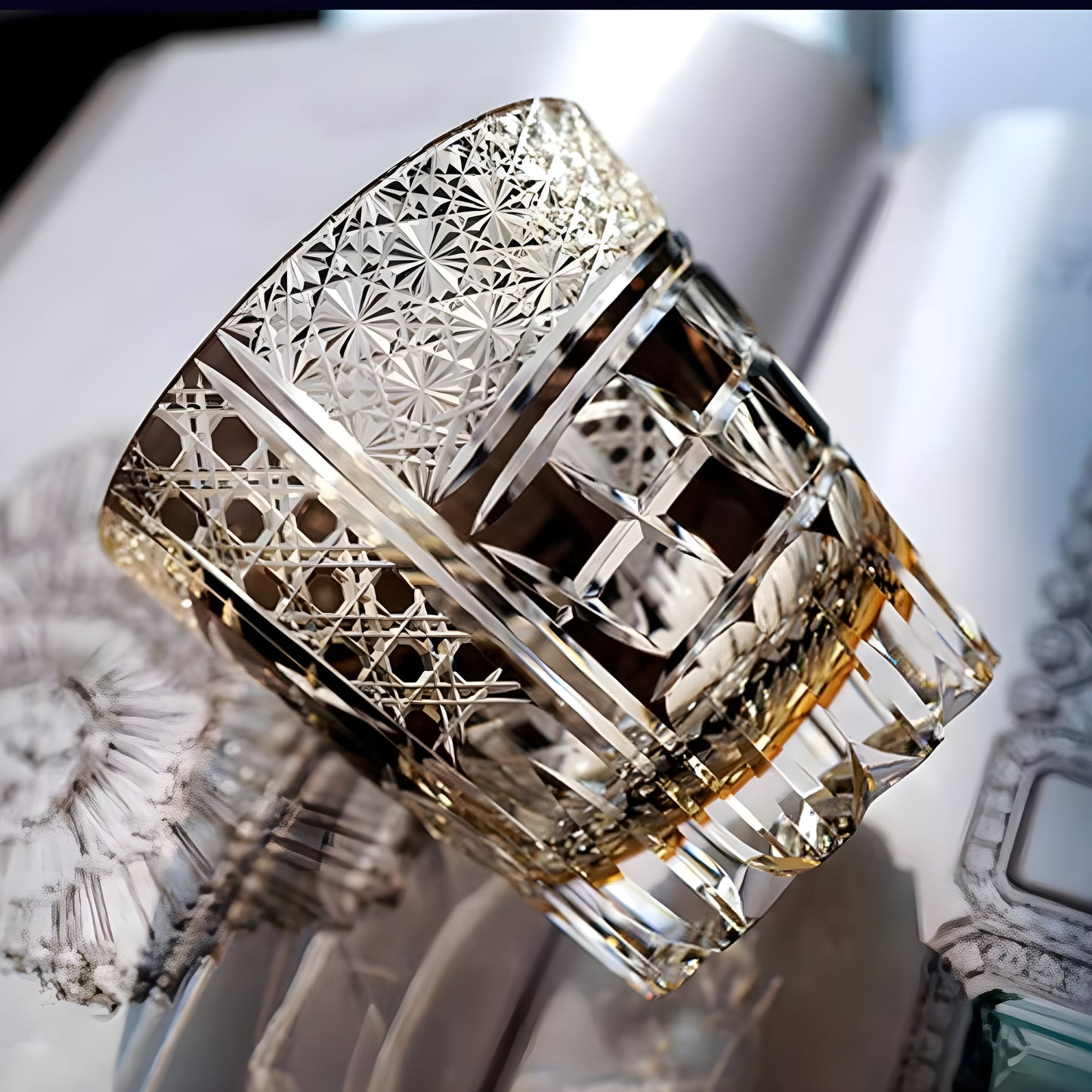 Bicchiere Edo Kiriko – “Costellazione Nera” – Scatola in legno GuerraHome