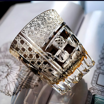 Bicchiere Edo Kiriko – “Costellazione Nera” – Scatola in legno GuerraHome