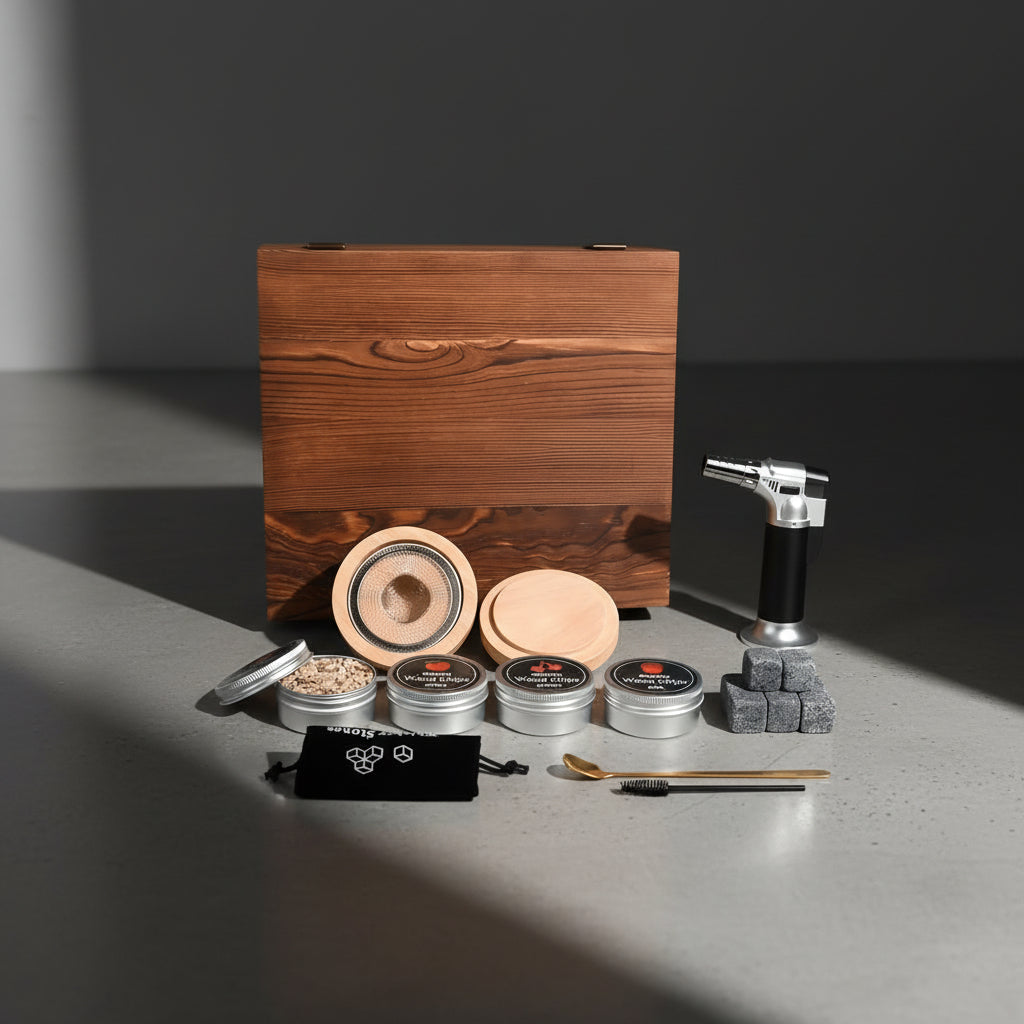 Kit Affumicatore per Cocktail - Con Scatola in Legno Regalo GuerraHome