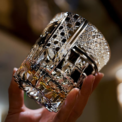 Bicchiere Edo Kiriko – “Costellazione Nera” – Scatola in legno GuerraHome