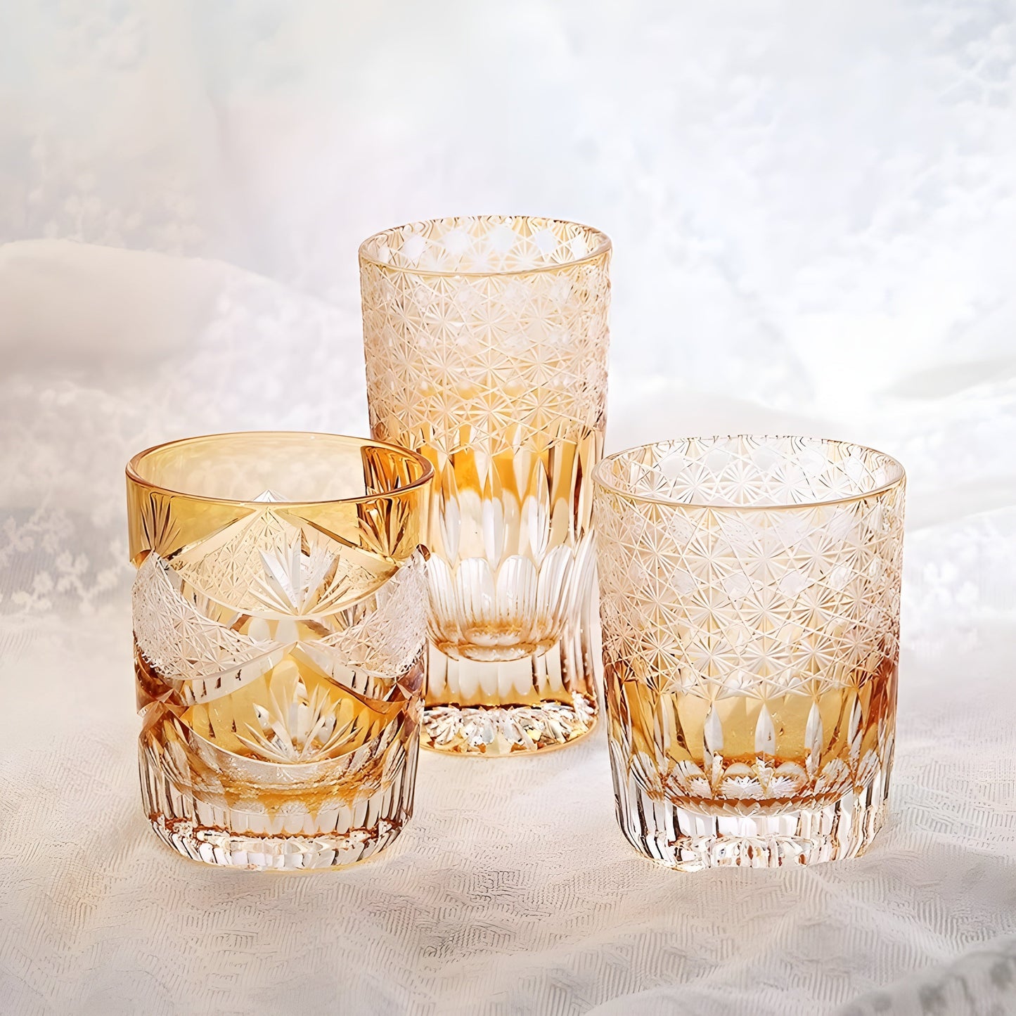 Bicchieri Edo Kiriko – “ Alba & Tramonto ” – Lowball / Highball GuerraHome