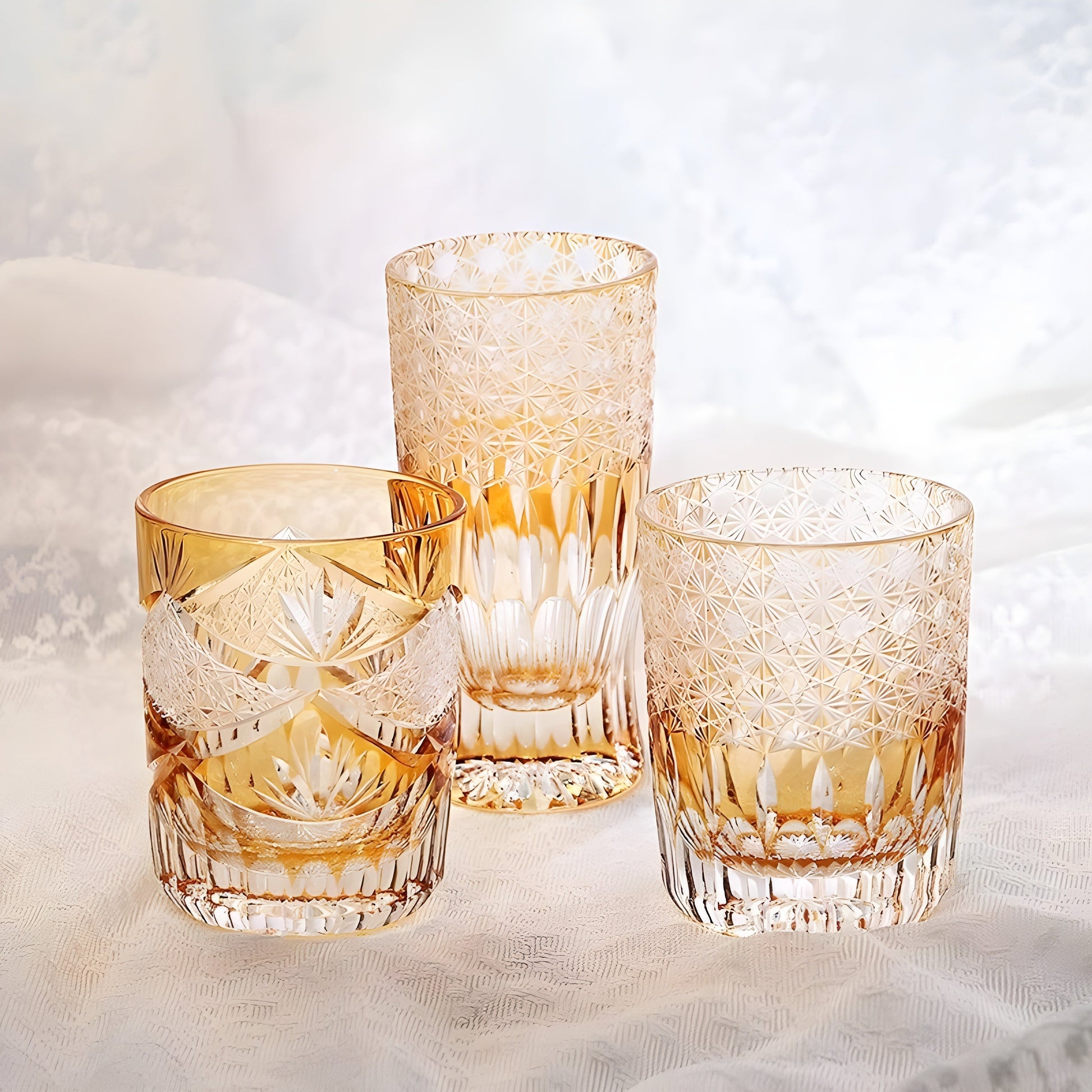 Bicchieri Edo Kiriko – “ Alba & Tramonto ” – Lowball / Highball GuerraHome