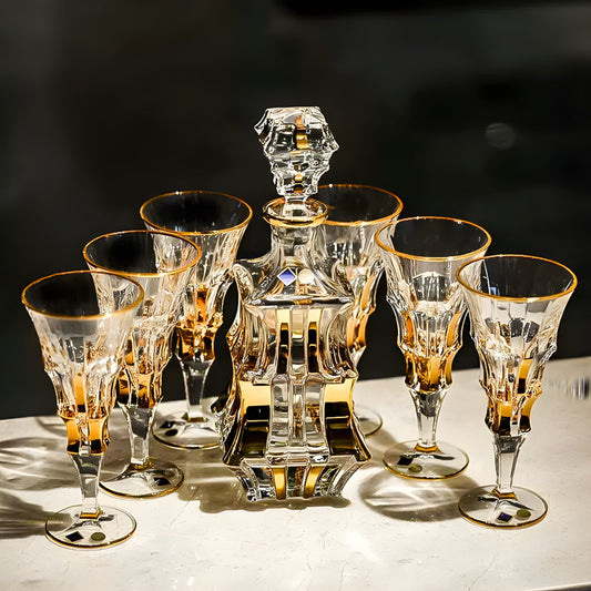 Set di Calici con Decanter 'Royal' in Cristallo Bohemia GuerraHome