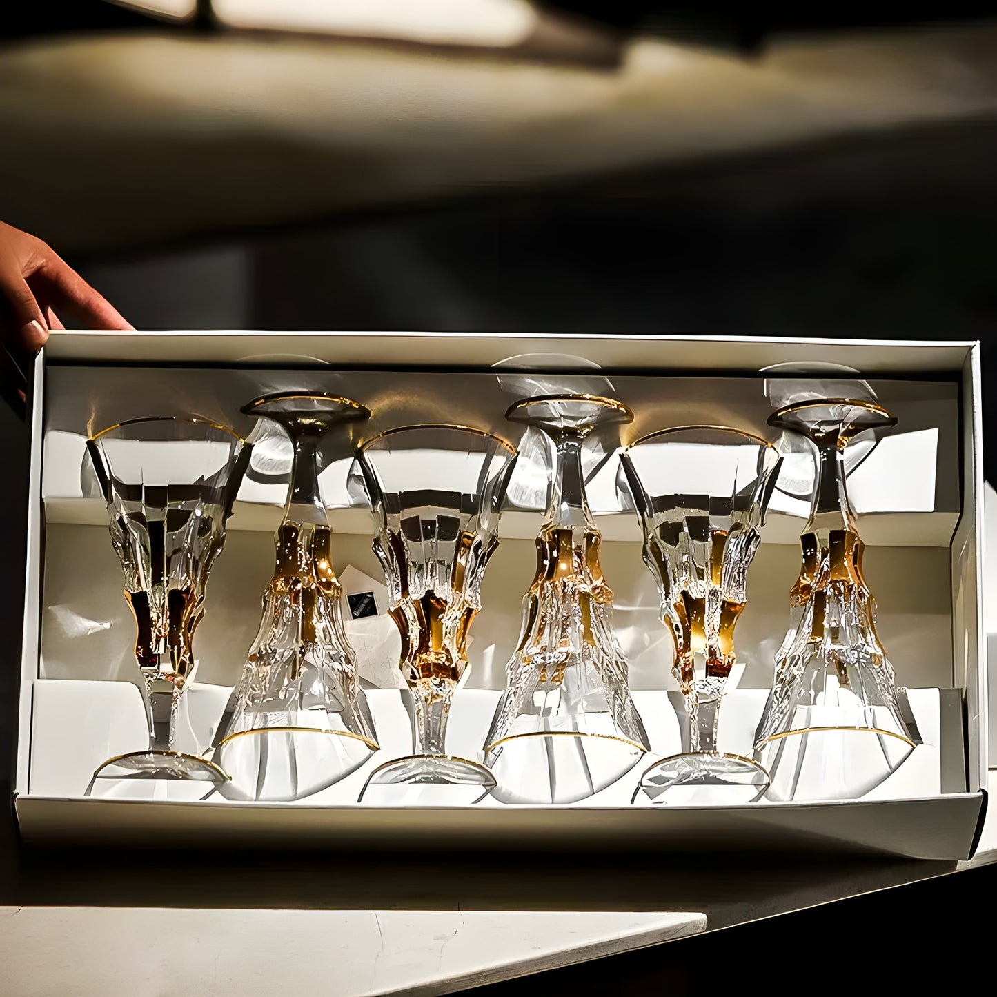 Set di Calici con Decanter 'Royal' in Cristallo Bohemia GuerraHome