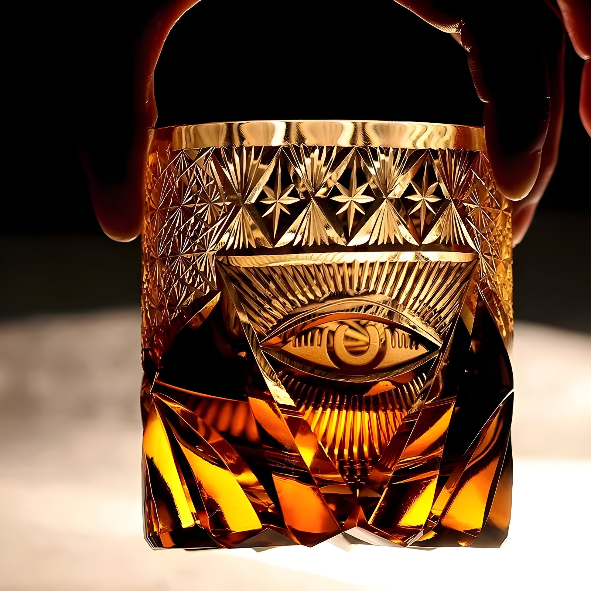 Bicchiere Edo Kiriko – Occhio Divino – Scatola in legno GuerraHome