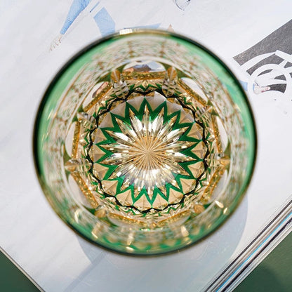 Bicchiere Edo Kiriko – 'Prisma Smeraldo' – Scatola in Legno GuerraHome