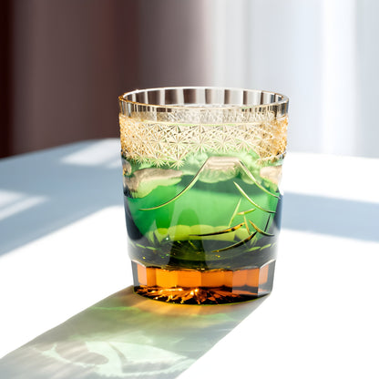 Bicchiere Edo Kiriko – ‘Monte Fuji’ – Scatola in legno GuerraHome