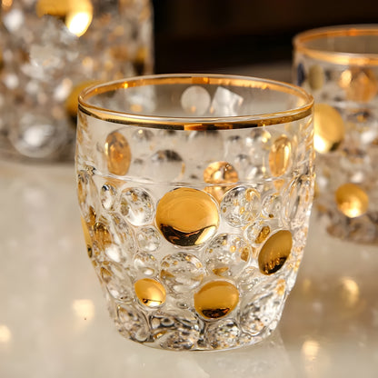 Set di Bicchieri e Decanter in Cristallo Bohemia – Modello “Lisbona Aura D'oro'