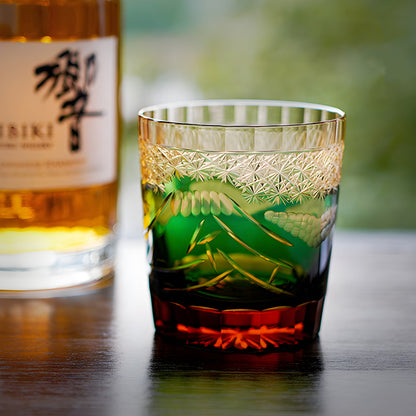 Bicchiere Edo Kiriko – ‘Monte Fuji’ – Scatola in legno GuerraHome