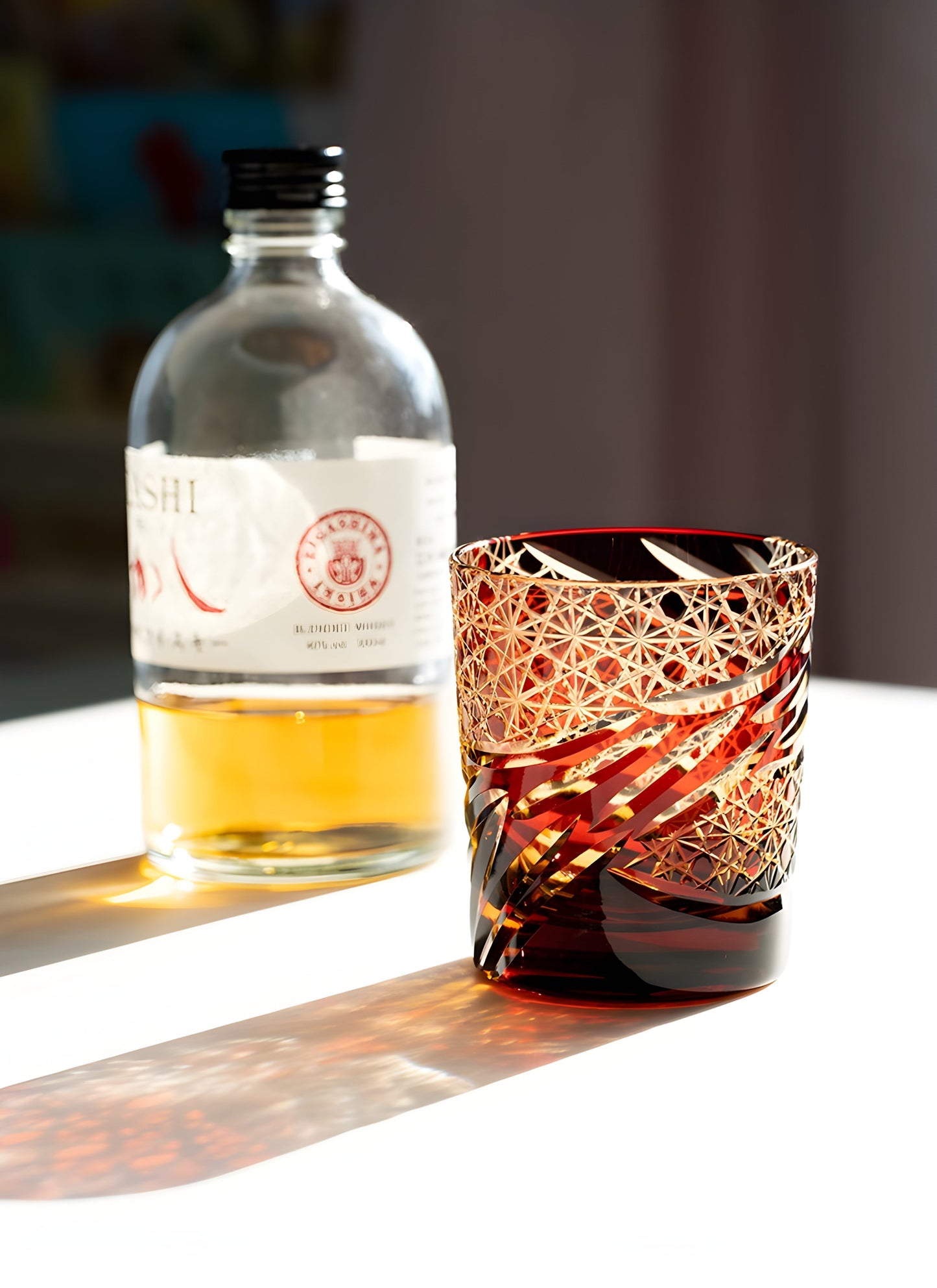 Bicchiere Edo Kiriko- 'Occhio del Drago' – Scatola in Legno GuerraHome