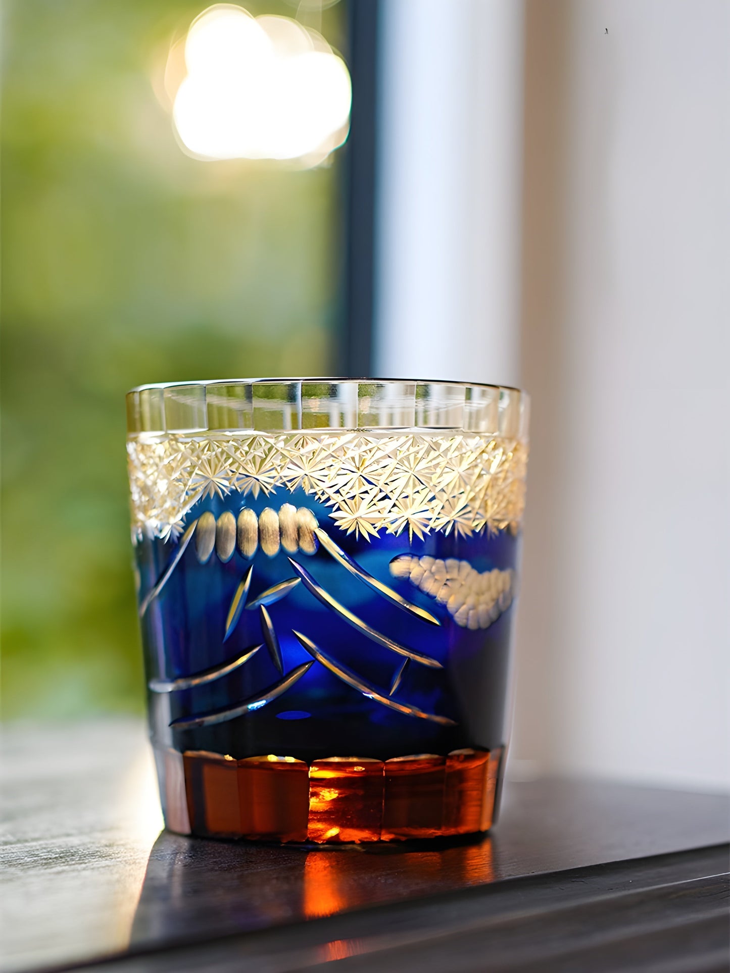 Bicchiere Edo Kiriko – ‘Monte Fuji’ – Scatola in legno GuerraHome