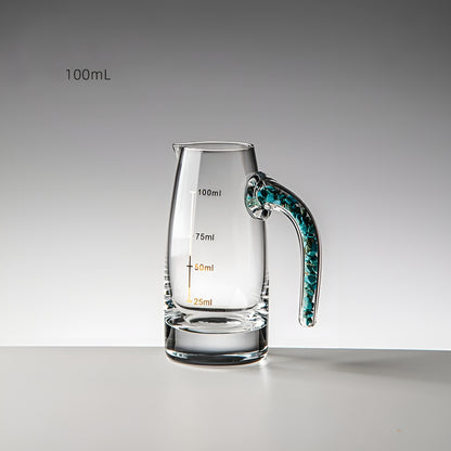 Bicchieri da Shot in Cristallo – Modello 'Diamante' (Versione Oro o Turchese) con Decanter