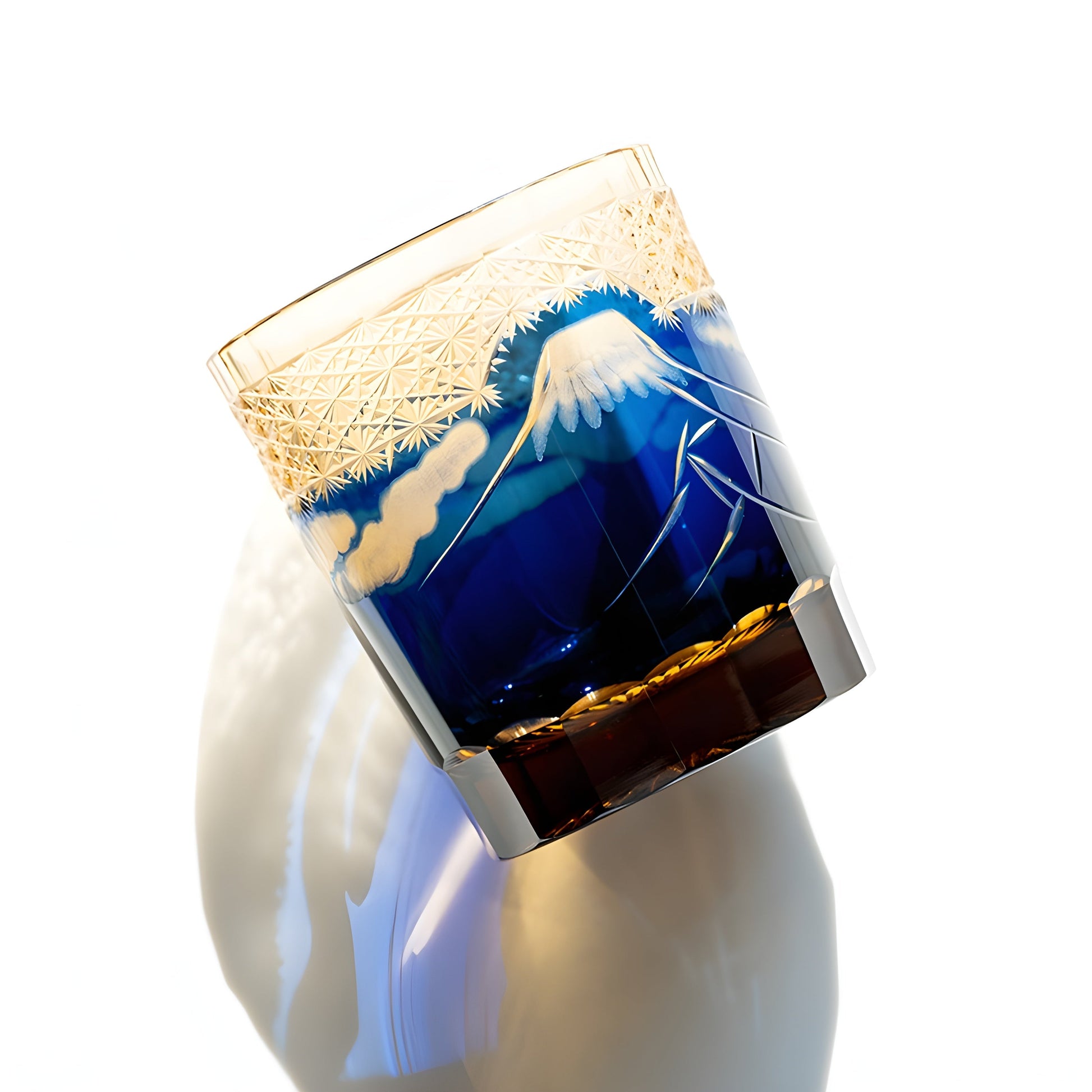 Bicchiere Edo Kiriko – ‘Monte Fuji’ – Scatola in legno GuerraHome