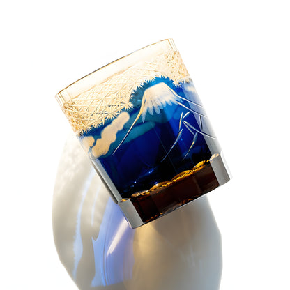 Bicchiere Edo Kiriko – ‘Monte Fuji’ – Scatola in legno GuerraHome