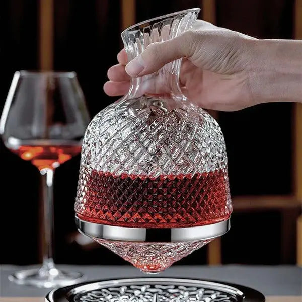 Decanter Vino "Crystal" rotante 360° GuerraHome