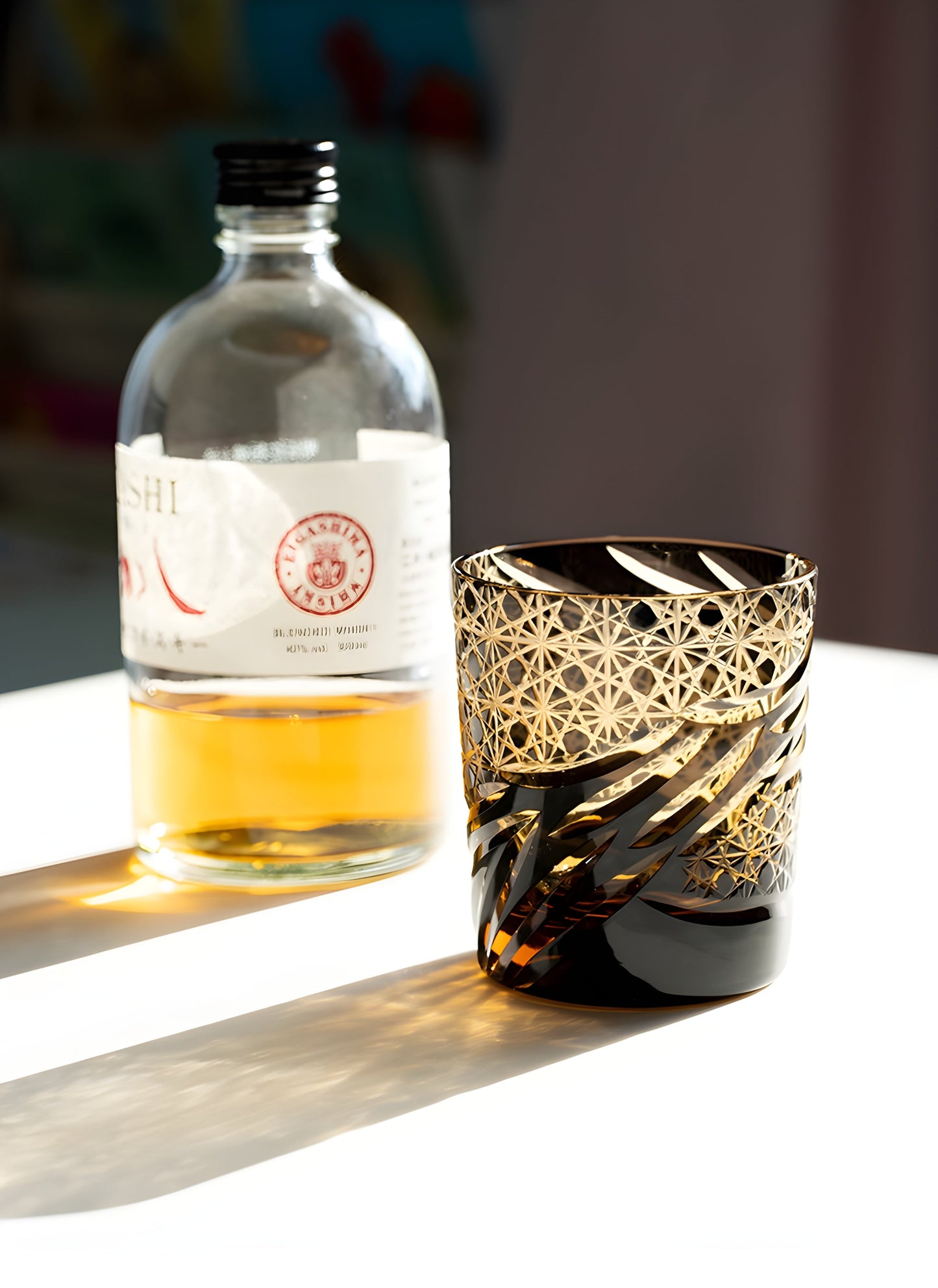 Bicchiere Edo Kiriko- 'Occhio del Drago' – Scatola in Legno GuerraHome