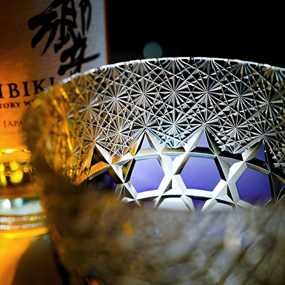 Bicchiere Edo Kiriko – ‘Fluorite Viola’ – Scatola in legno GuerraHome