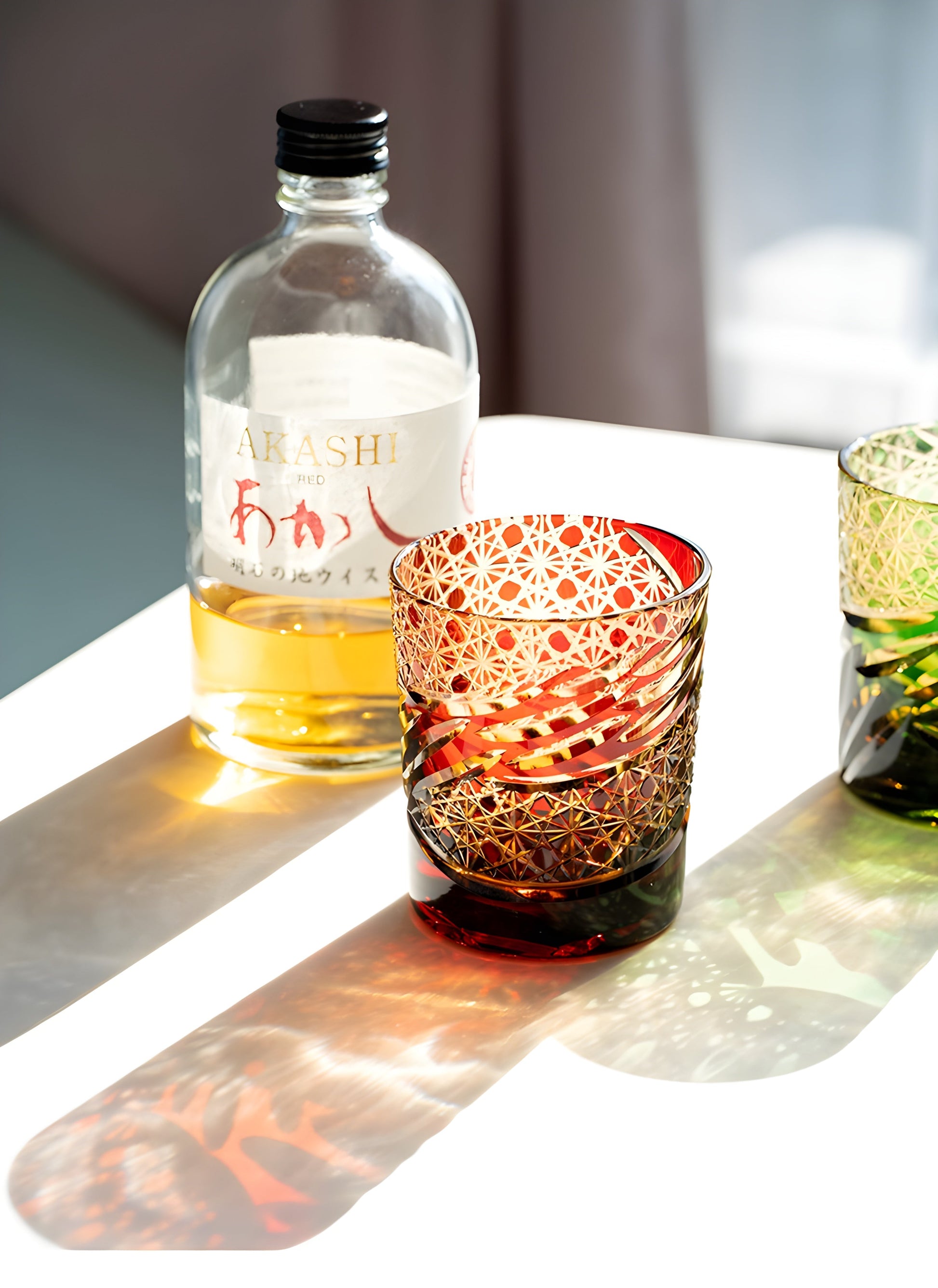 Bicchiere Edo Kiriko- 'Occhio del Drago' – Scatola in Legno GuerraHome