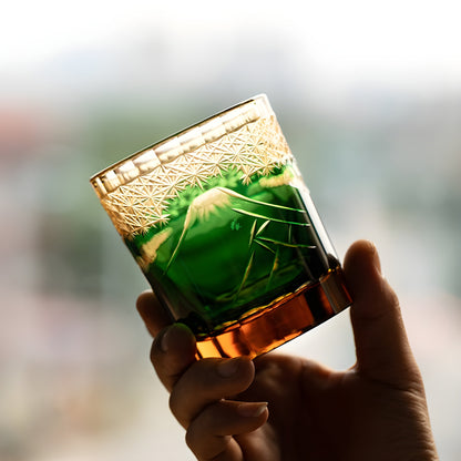 Bicchiere Edo Kiriko – ‘Monte Fuji’ – Scatola in legno GuerraHome